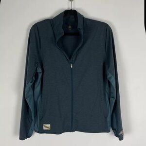 Tracksmith Women’s Heather Blue Session Full-Zip Jacket, XL